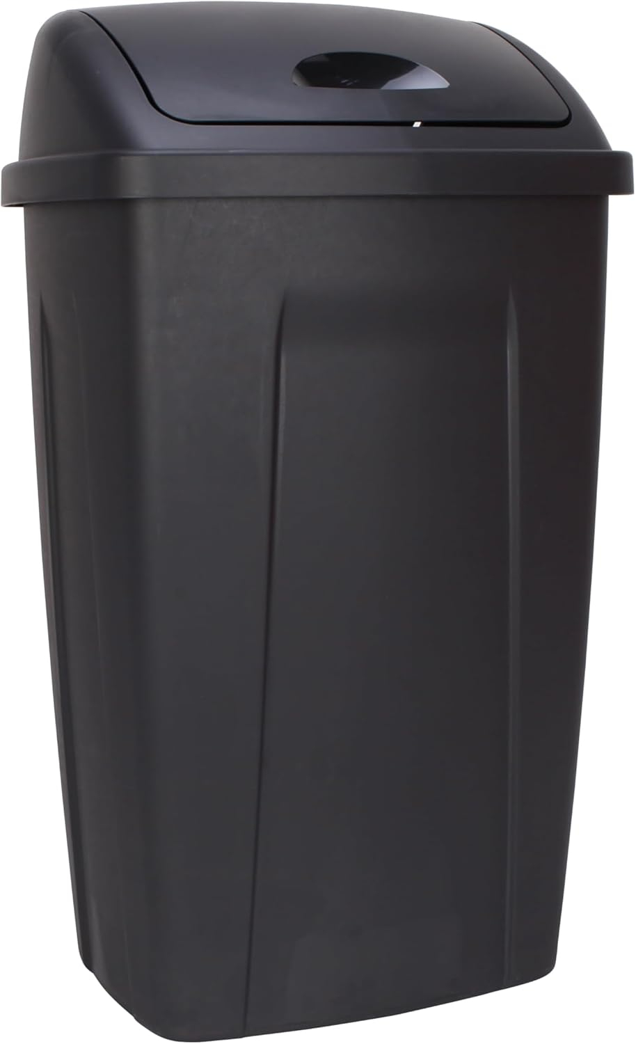Mainstays 13 Gallon Trash Can, Plastic Swing Top Kitchen Garbage Trash Can, Black