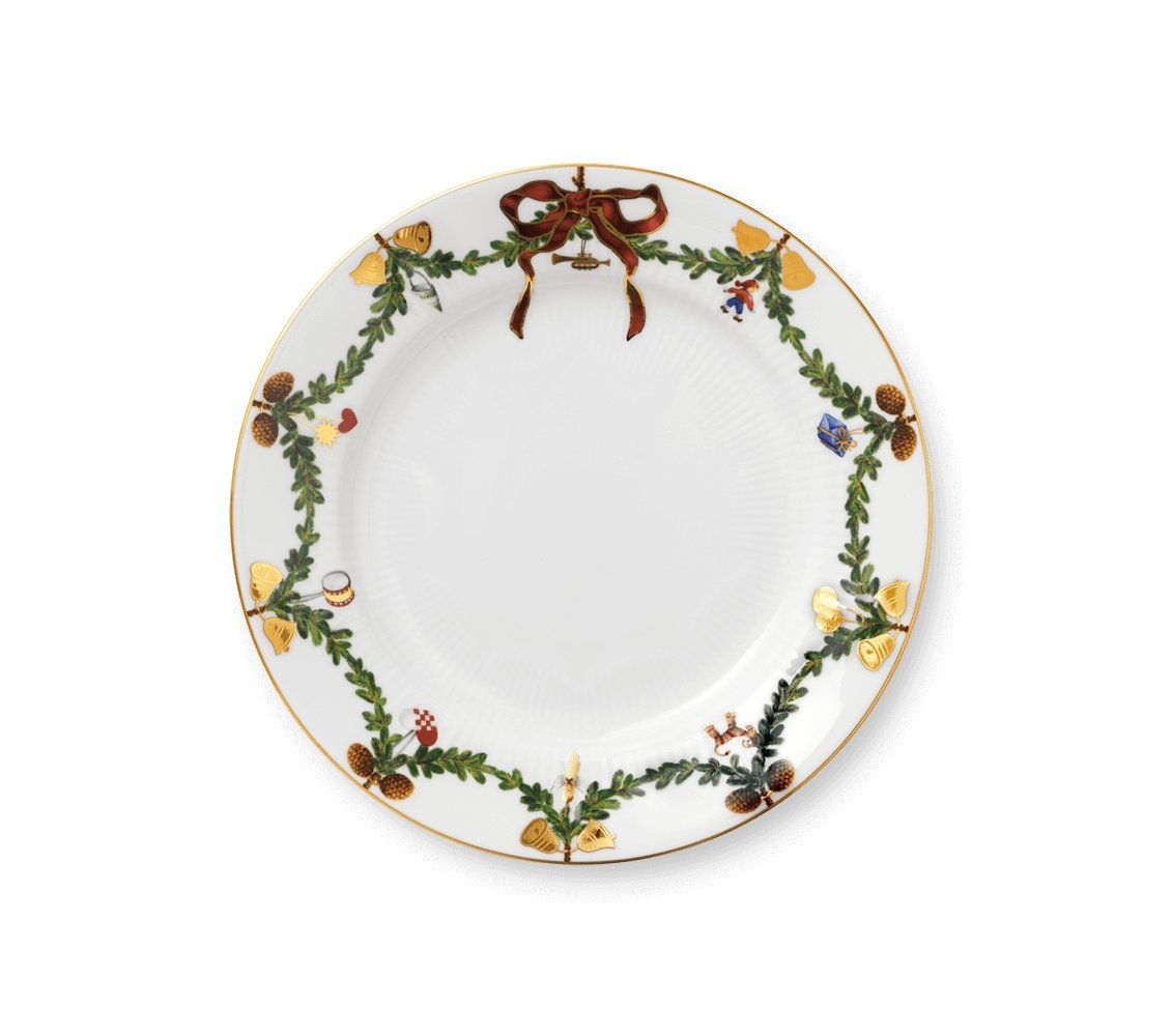 Royal Copenhagen Star Fluted/Xmas Plate Flat 22 cm Porcelain Multi-Coloured