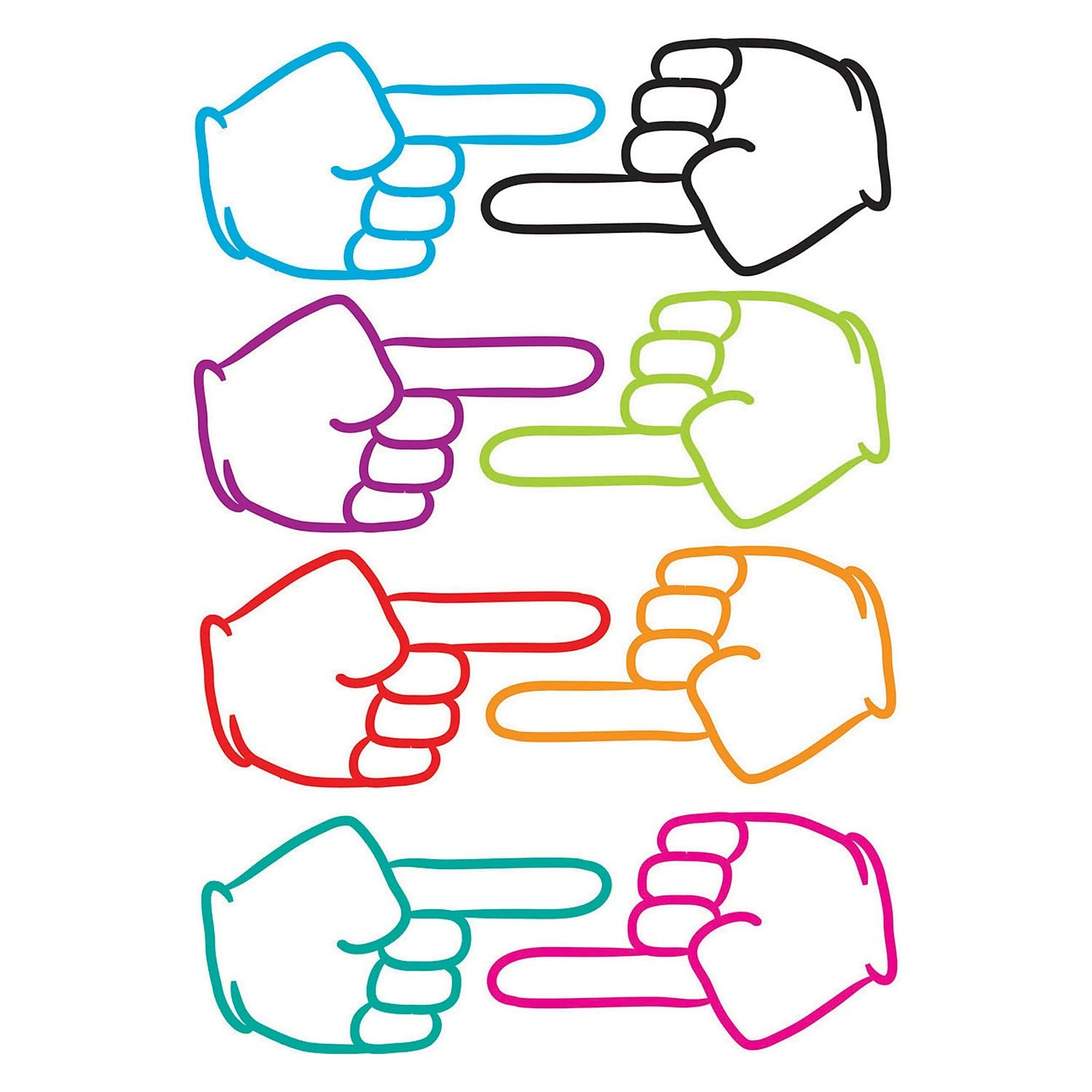 Multicolor Die-Cut Magnetic Pointing Fingers Classroom Decor Set