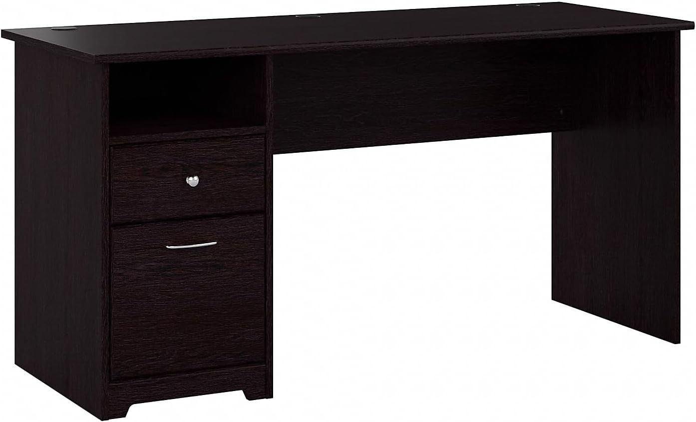 Bush Furniture Cabot 60" Computer Desk with Storage, Espresso Oak