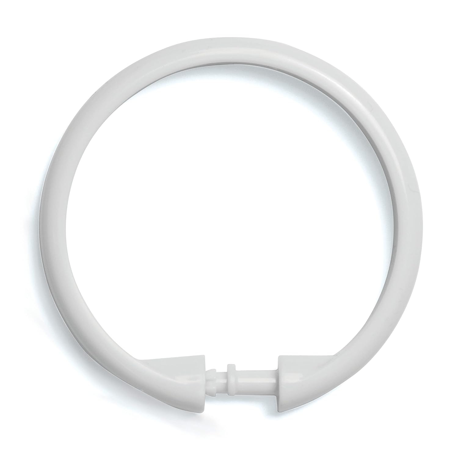 Kenney Rust-Proof Smooth Plastic Shower Curtain Rings, Set of 12, White