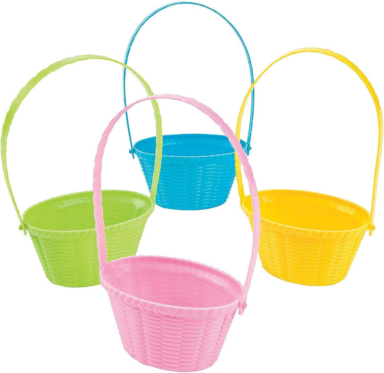 Mini Pastel Plastic Kids' Easter Storage Baskets - 12 Pieces