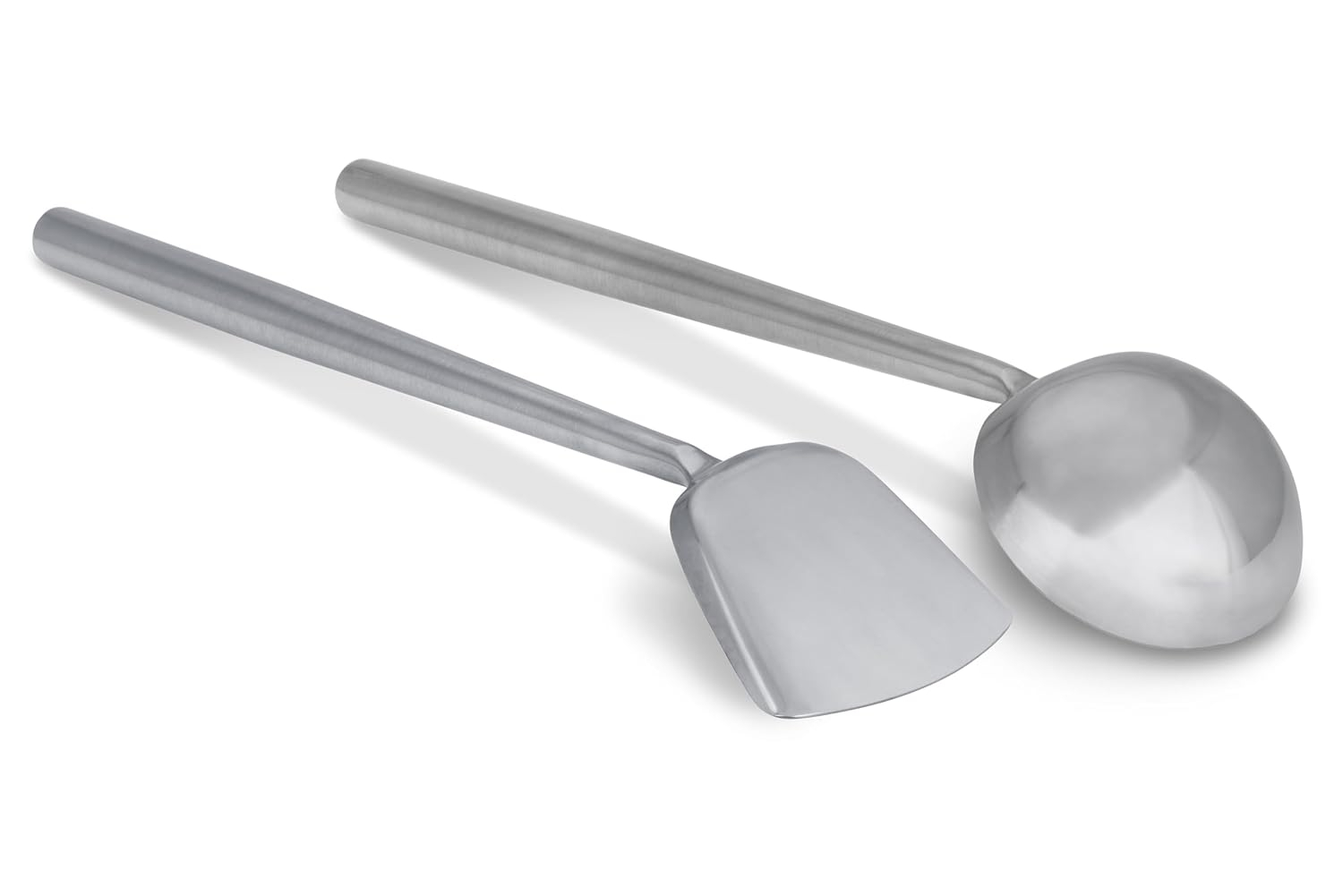 Craft Wok s/s Ladle and Spatula (Turner) Stainless Set with Stainless Handles for Asian Chinese Woks Traditional / 732W326