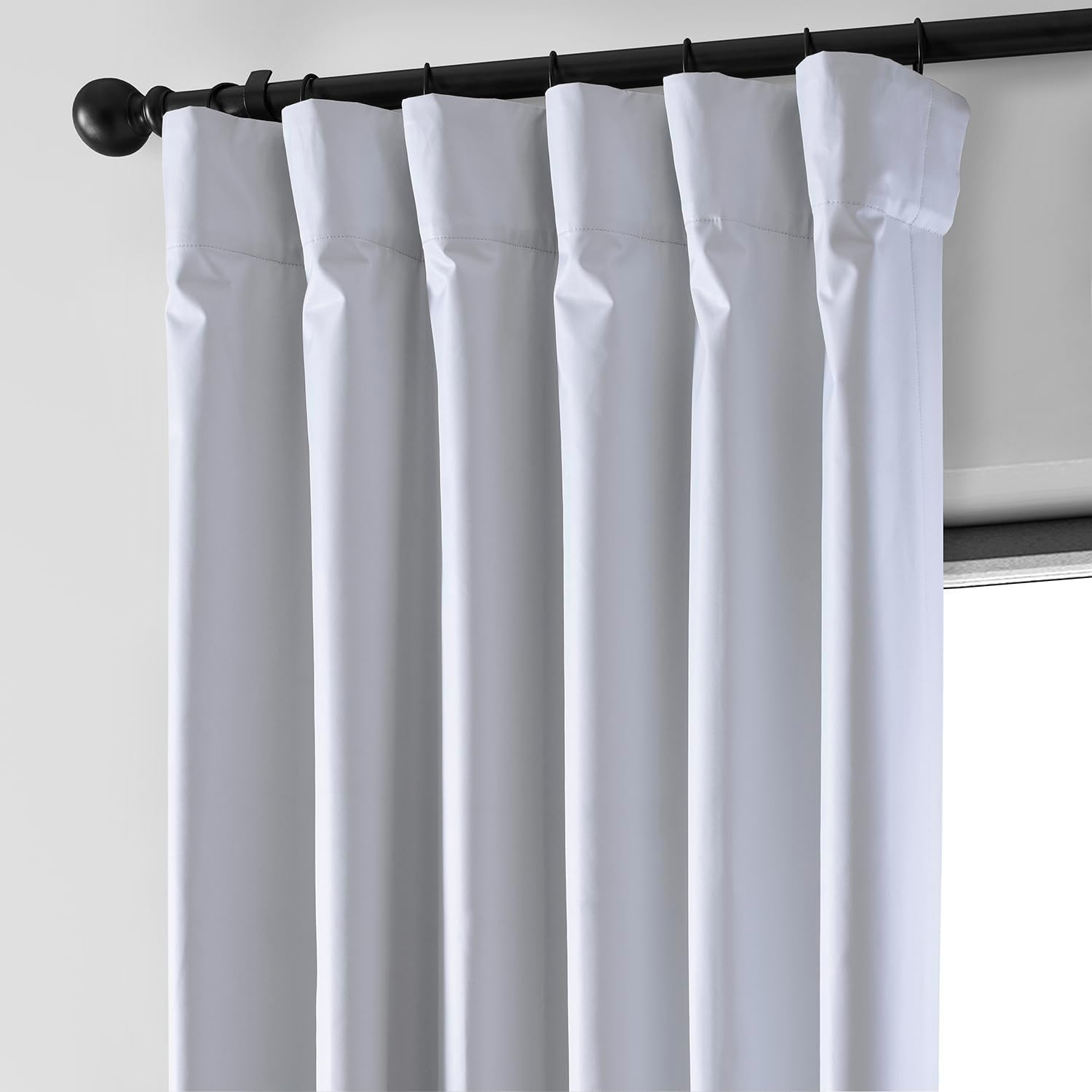 HPD Half Price Drapes Essential Solid Blackout Curtains for Bedroom 96 Inches Long (1 Panel) Thermal Insulated Blackout Curtains for Living Room Rod Pocket Window Curtains, 50W x 96L, Off White