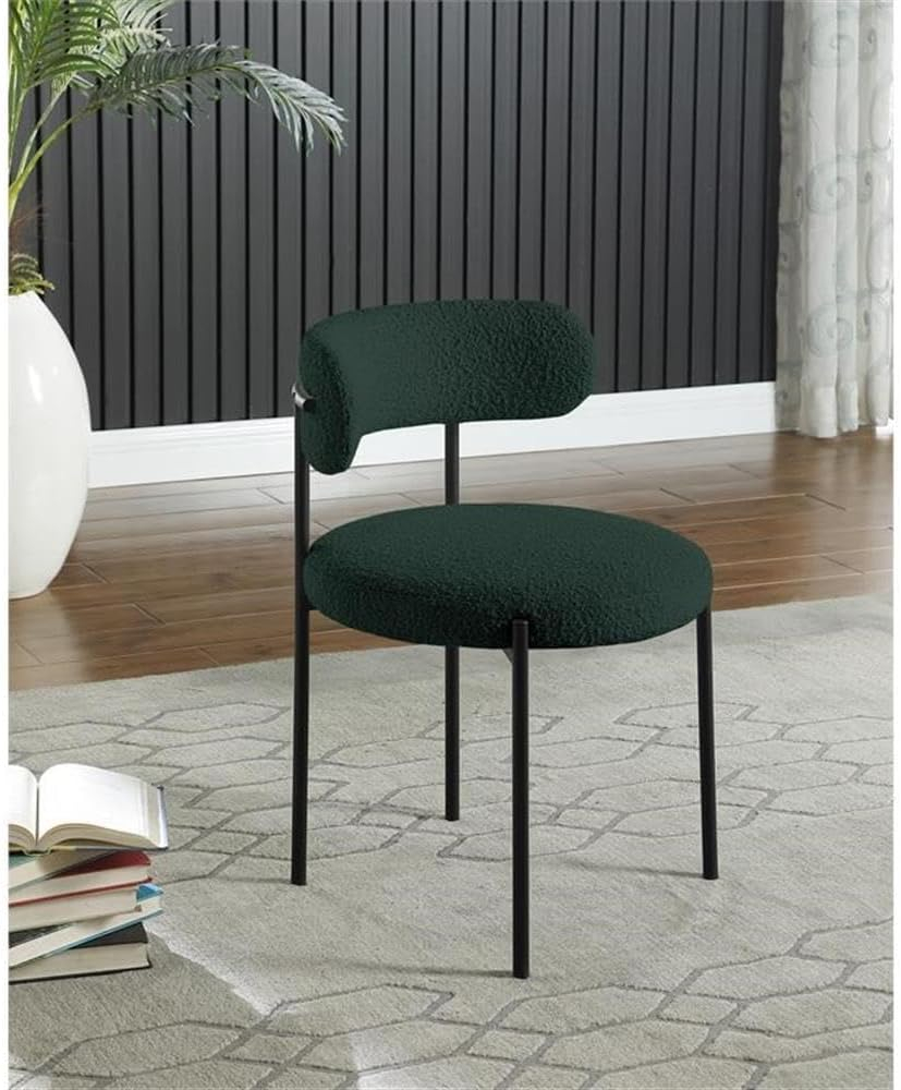 Meridian Furniture Beacon Green Boucle Fabric Dining Chair