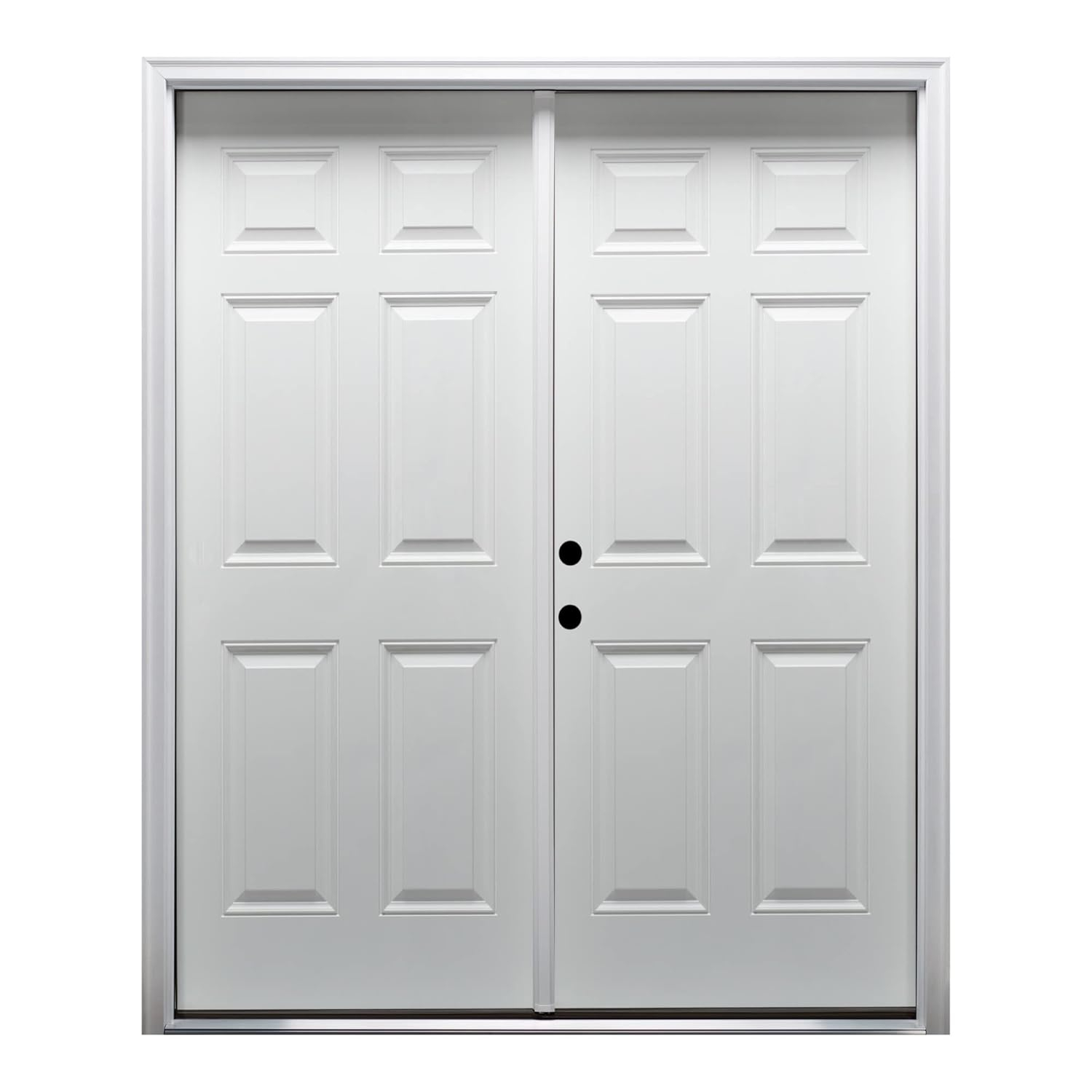National Door Company 60 in. x 80 in. Right-Hand 6-Panel Classic Primed Steel Prehung Front Door on 6-9/16 in. Frame
