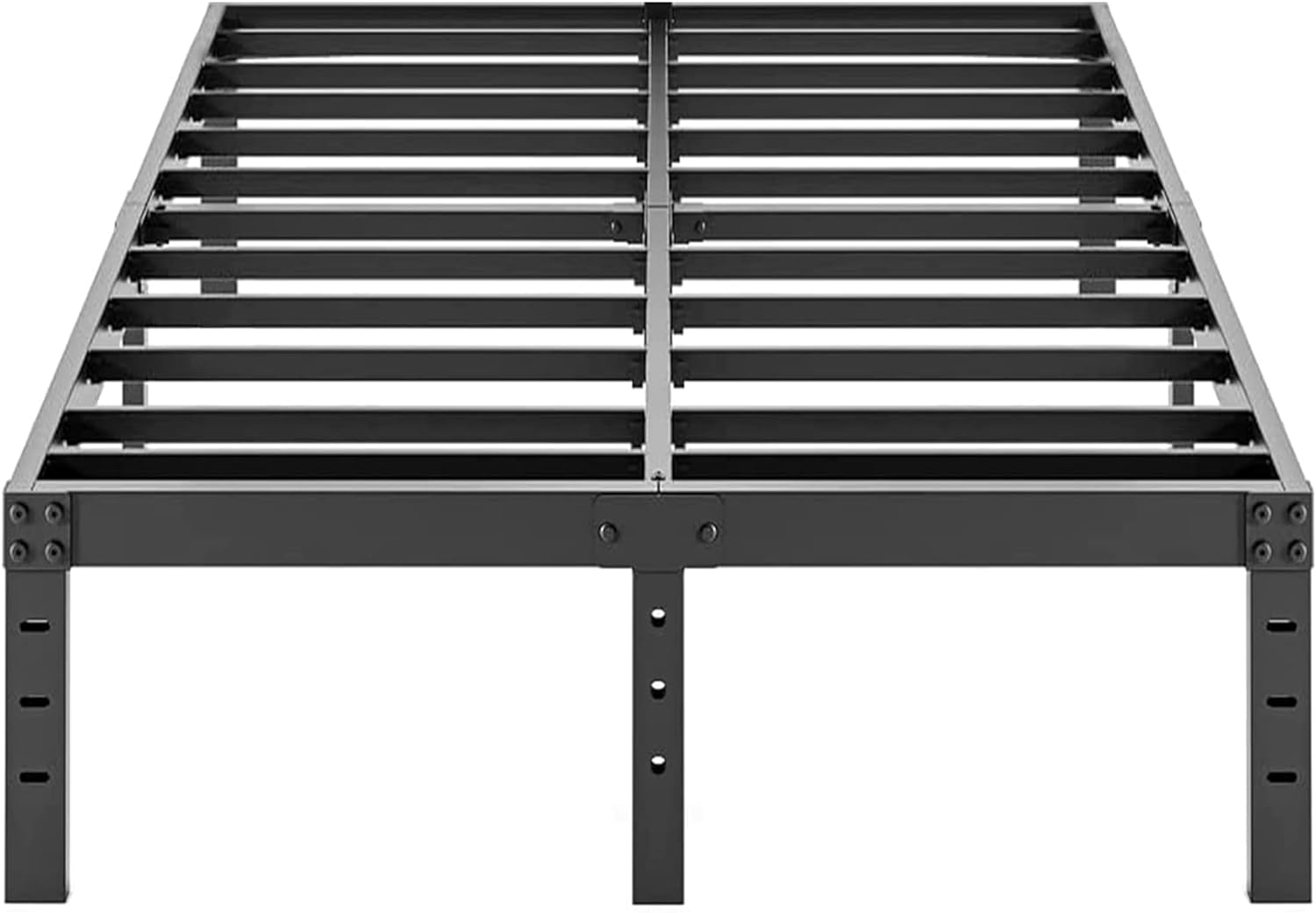 ALDRICH Metal Bed Frame Queen Size - 16 Inch Tall Black Basic Steel Slats Platform, Easy Assembly Heavy Duty Noise Free Bedframes, No Box Spring Needed
