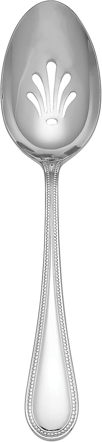 Lyndon Silver Stainless Steel Pierced Serving Spoon