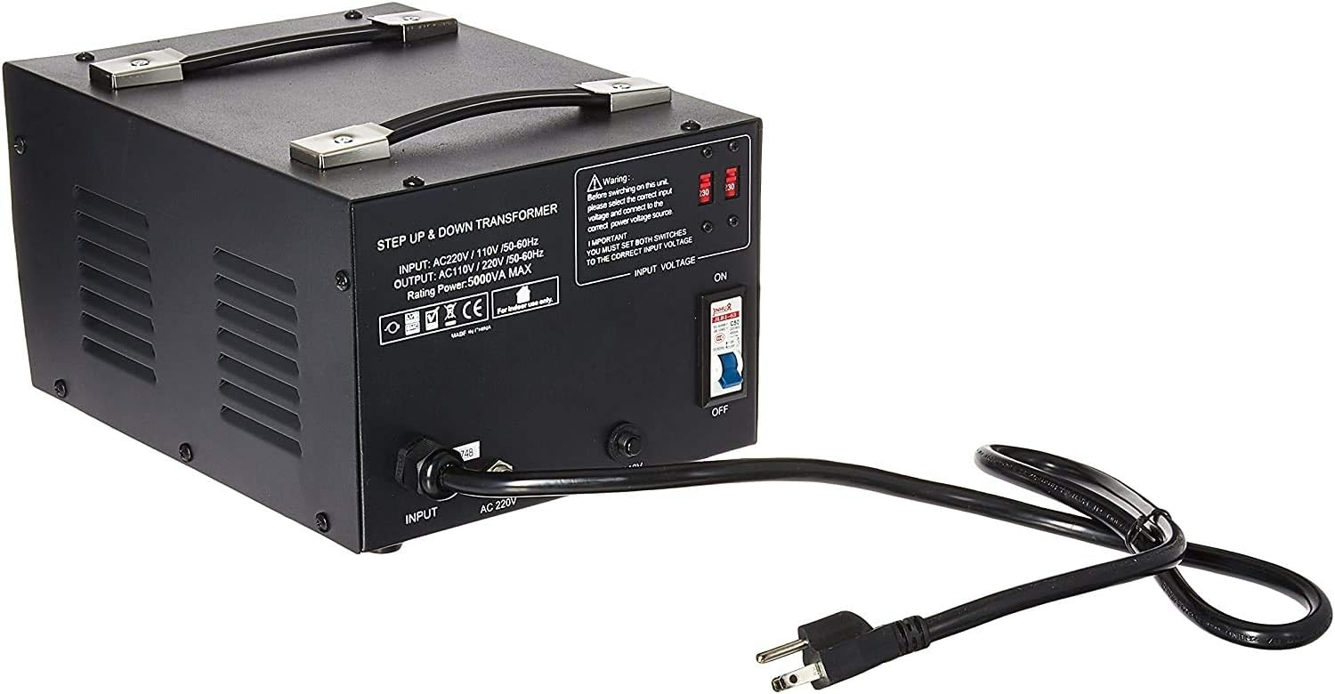 LT Series 5000 Watt Voltage Converter Transformer Step Up/Down - 110v to 220v / 220v to 110v Power Converter - Fully Grounded Cord - Universal Socket, CE Certified