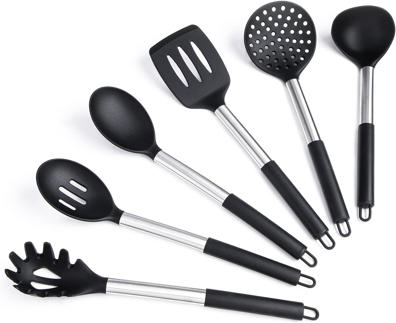 Culinary Couture Kitchen Utensils Set Cooking Essentials Silicone & Stainless Steel Set of 6 Turquoise