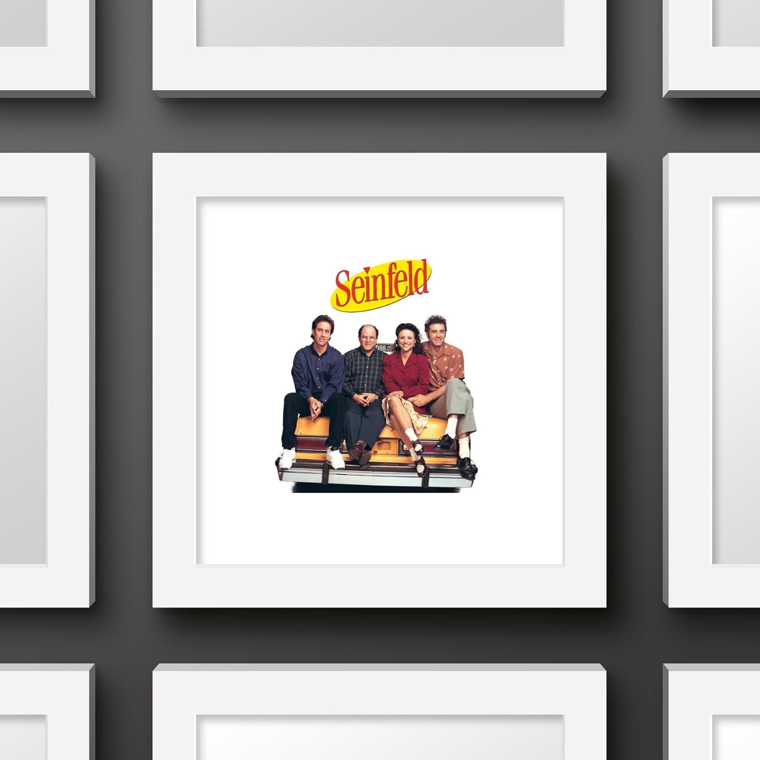 Gallery Pops Seinfeld - NYC Taxi Group Logo Wall Art, White Framed Version, 12" x 12"