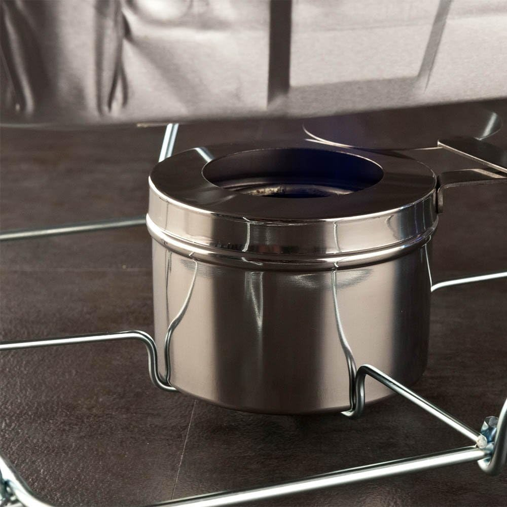 acdanc  8 oz Stainless Steel Chafer Fuel Holder - with Cover, Mirrored Finish - 6 1/2" x 3 1/2" x 2 1/2" - 1 count box