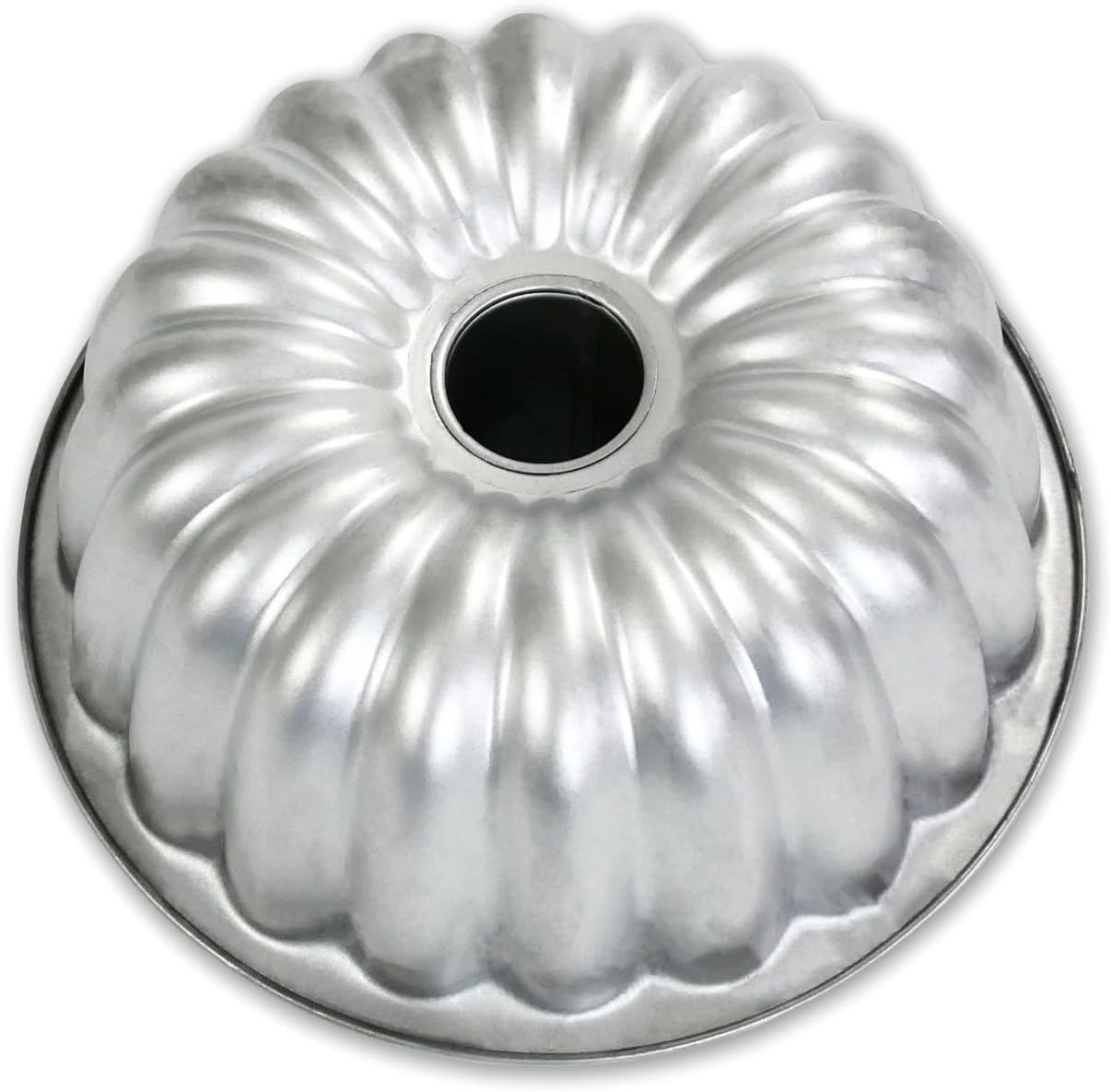 Silver Nonstick Silicone Scalloped Tube Cake Pan