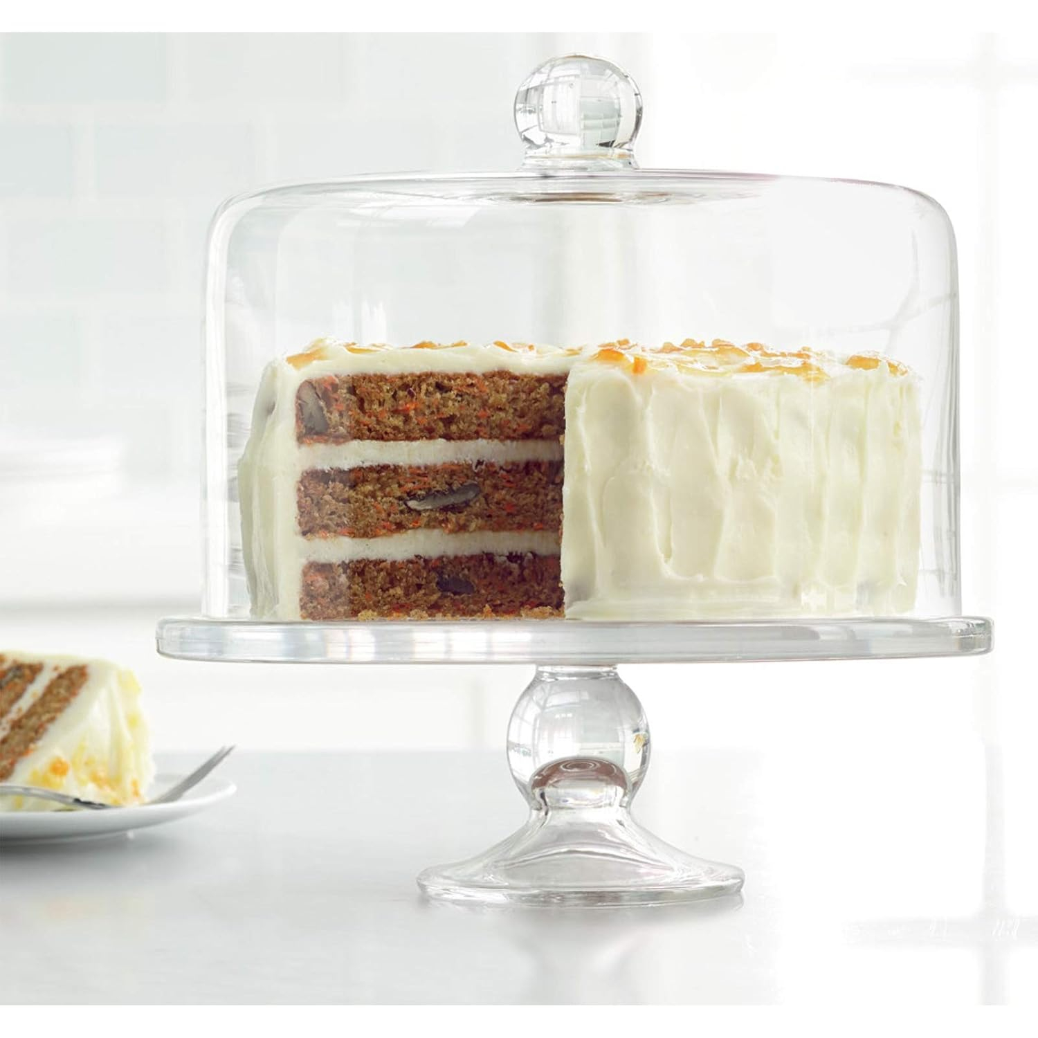 Artland Simplicity Cake Stand with Straight Sided Dome - Flawless Glass, Tall Cake Friendly, Secure Design, Elegant Craftsmanship, Gift Ready, Durable, Designed by Artland
