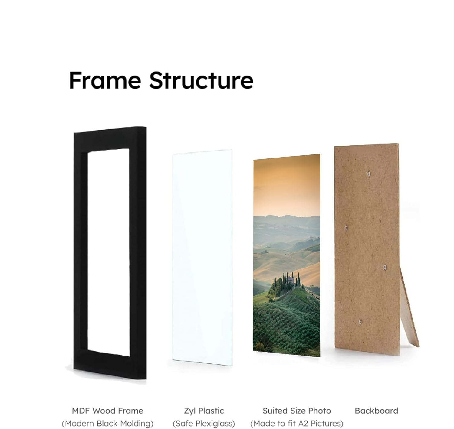 20x30 Poster Frame Black 20 mm Border - Perfect Picture Frame for Home Decor, Plexiglass Display 20x30 Frame - Horizontal & Vertical Display, Wall Decor