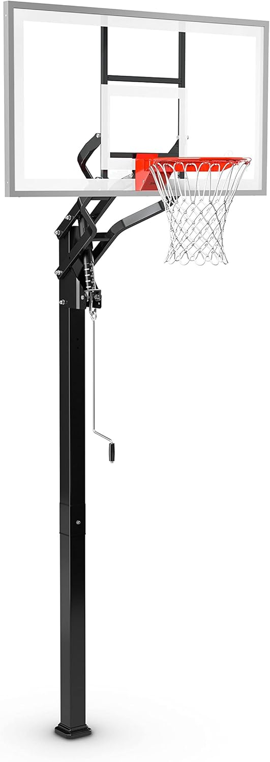 Spalding 60 In. Tempered Glass U-Turn® In Ground Basketball Systems Hoop