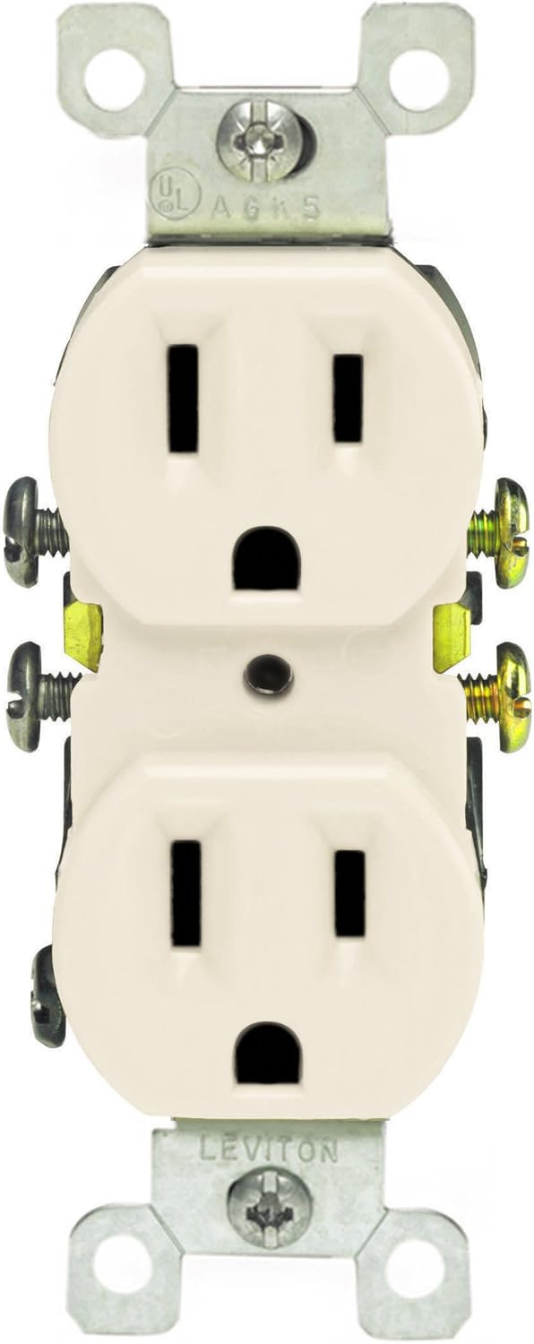 Leviton  15 amps 125 volt Light Almond  Outlet  5-15R  10 pk