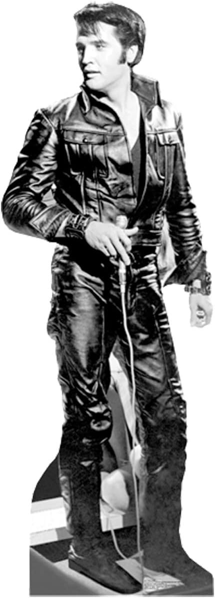 Elvis Presley in Black Leather Life-Size Cardboard Stand-Up