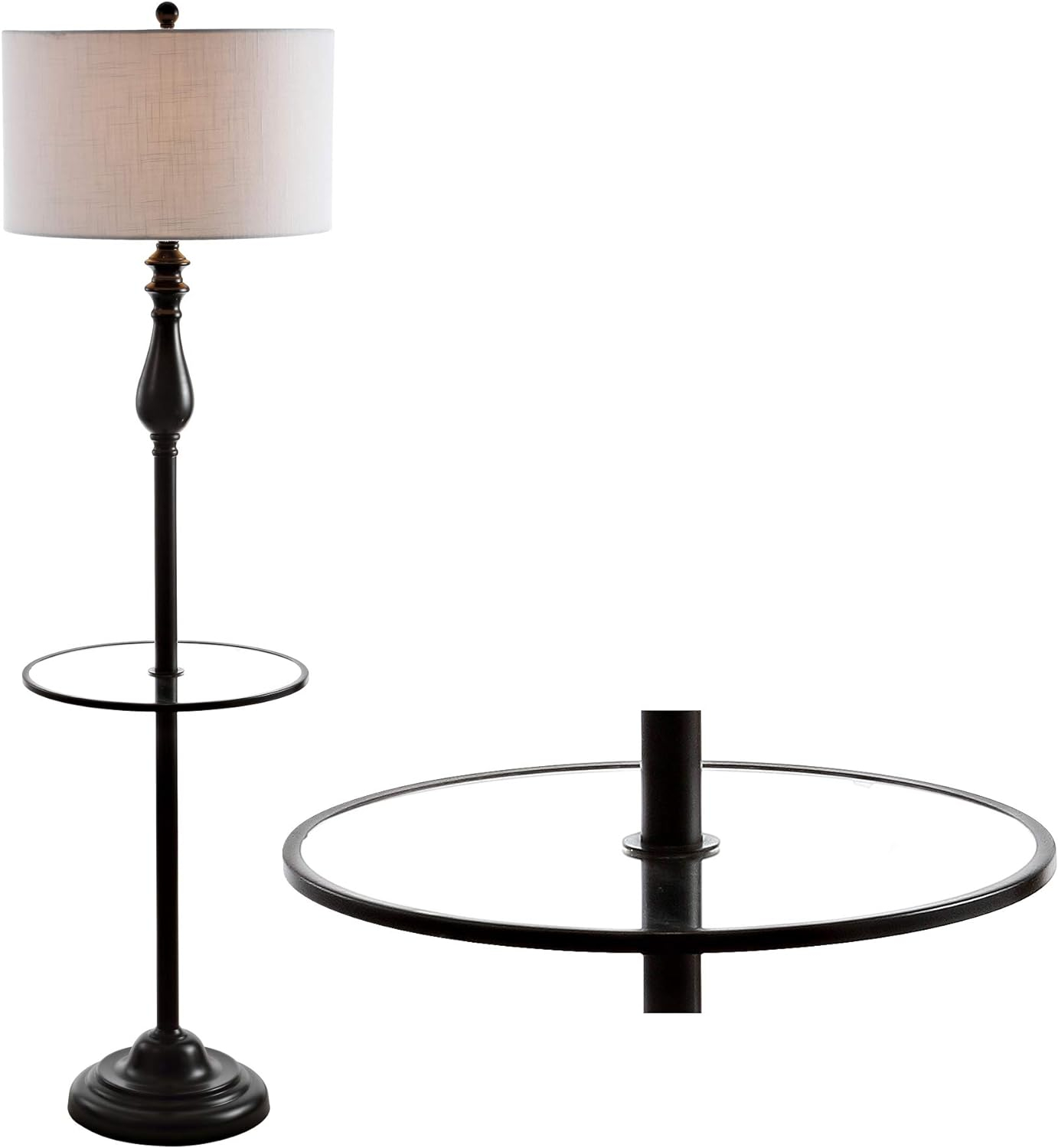Rephen 60'' Black LED Swing Arm Floor Lamp with USB