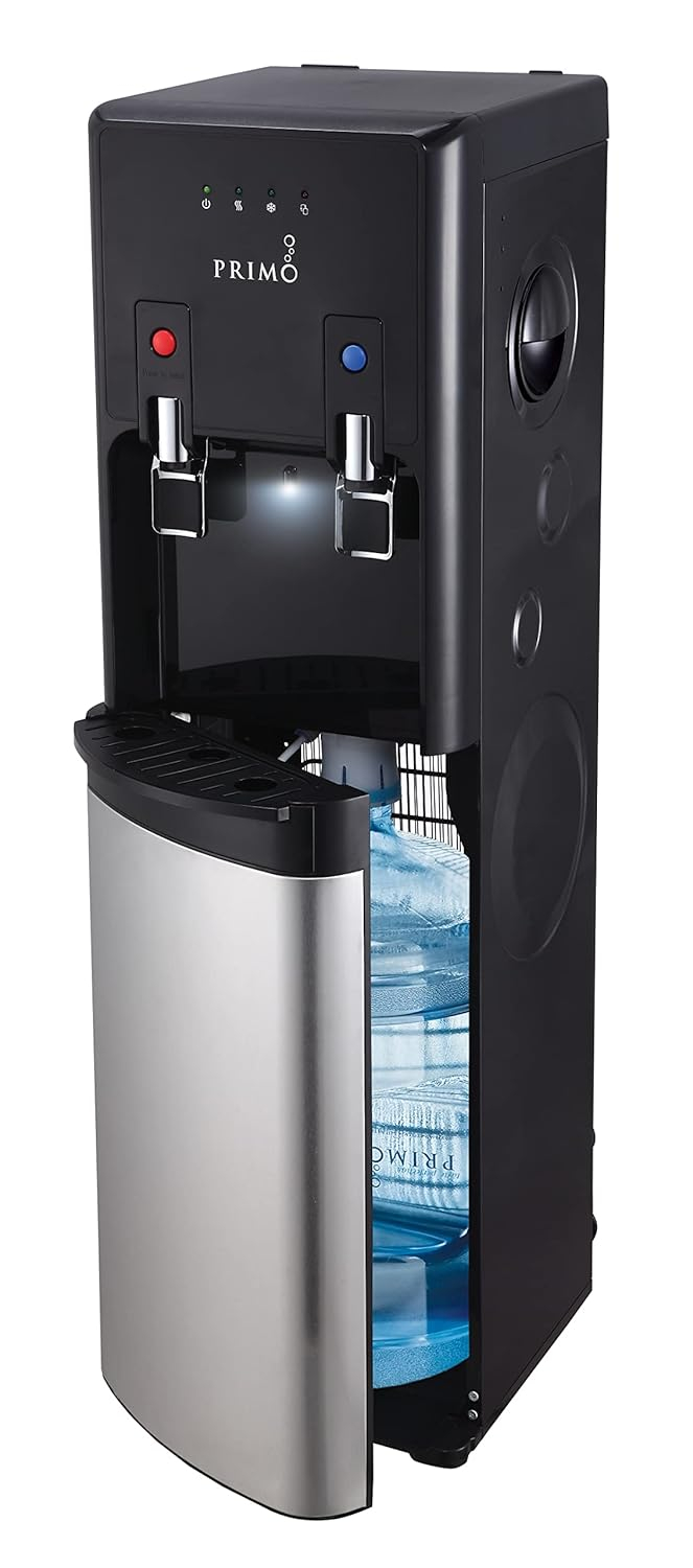 Primo Black and Stainless Steel Bottom-Loading Water Dispenser