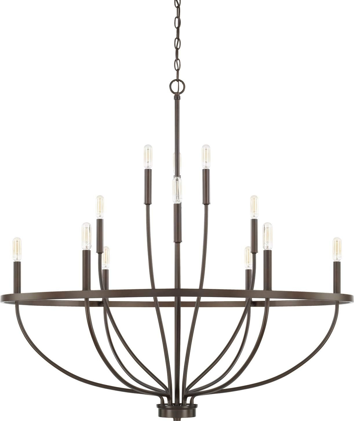 Capital Lighting 428501 Greyson 12 Light 40" Wide Taper Candle Chandelier - Bronze