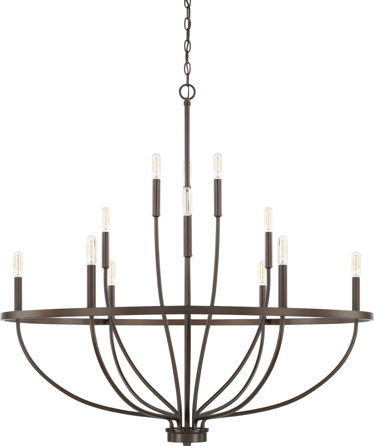 Capital Lighting 428501 Greyson 12 Light 40" Wide Taper Candle Chandelier - Bronze