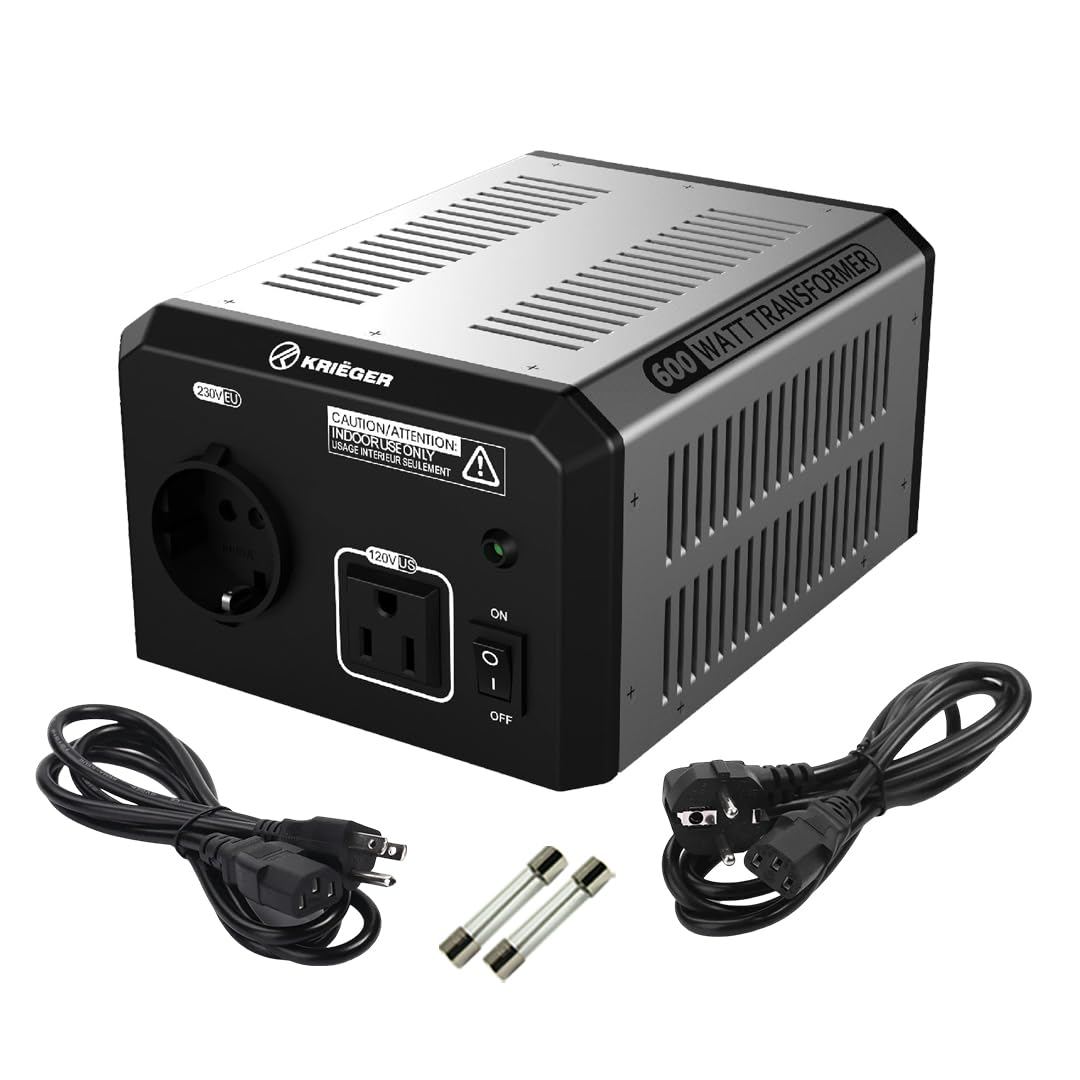 K KRIËGER 600 Watt Voltage Transformer, 220V to 110V, 110V to 220V, Step Up Step Down Voltage Converter, MET Approved Under UL, CSA