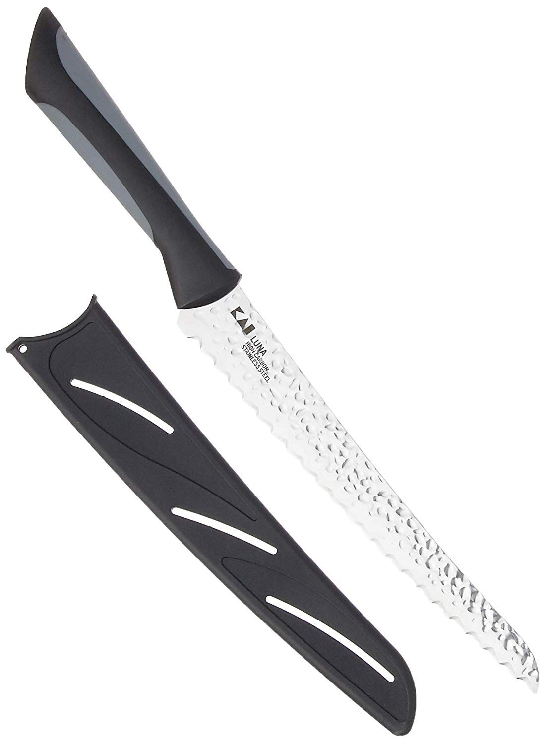 Kai PRO Luna Bread Knife 9”, Wide Serrations are Gentle on Bread, Comfortable Handle Offers Secure Grip in Wet Conditions Serrated Kitchen Knife
