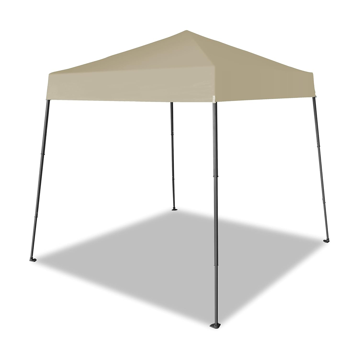 CROWN SHADES 6.5x6.5 Pop Up Canopy Tent, Slant Leg Outdoor Canopy with Carry Bag, Beach Tent, Sports Shelter(Beige)