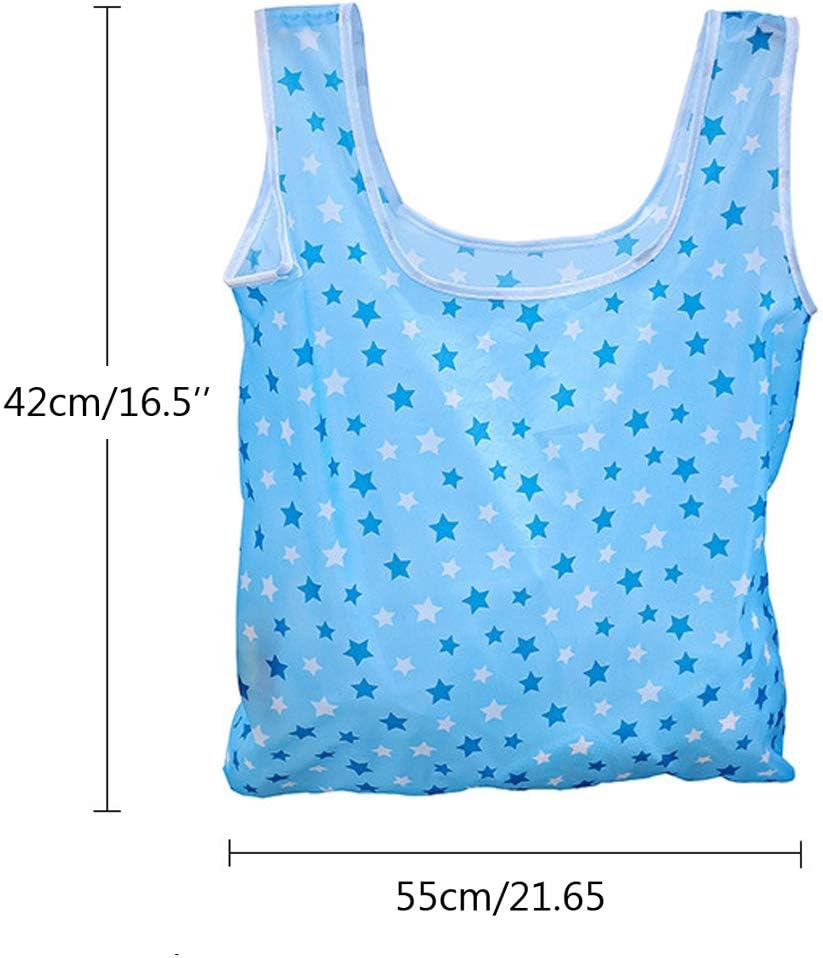 Kaxich Foldable Reusable Grocery Shopping Tote Bags, 6 Pack Eco-friendly Travel Recycle Shopping Bags Folding to fits in Pocket, Waterproof and Machine Washable