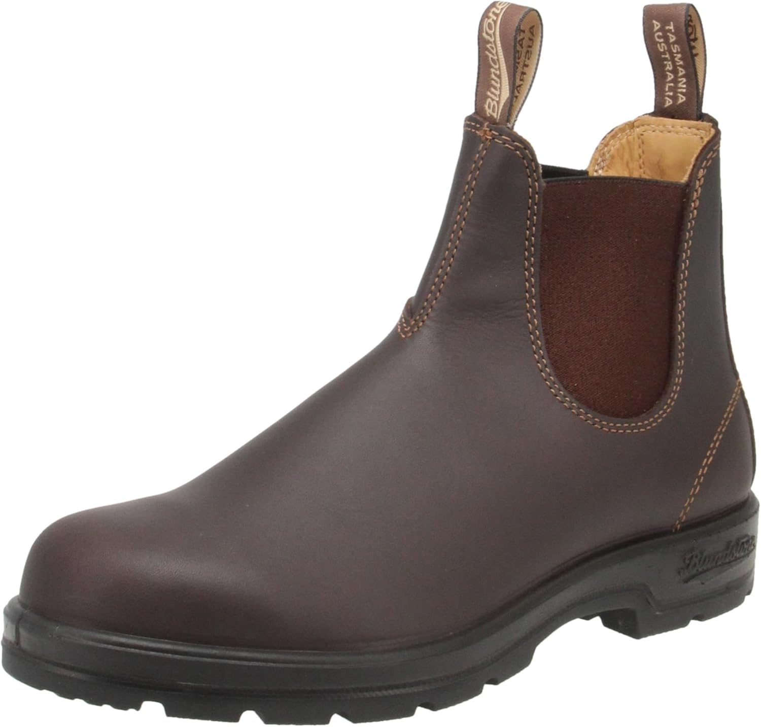 Blundstone 550 Unisex Chelsea Boots, Premium Water Resistant Leather with a Cushioned Midsole and Elastic Side For Men and Women, Walnut Brown 10 AU