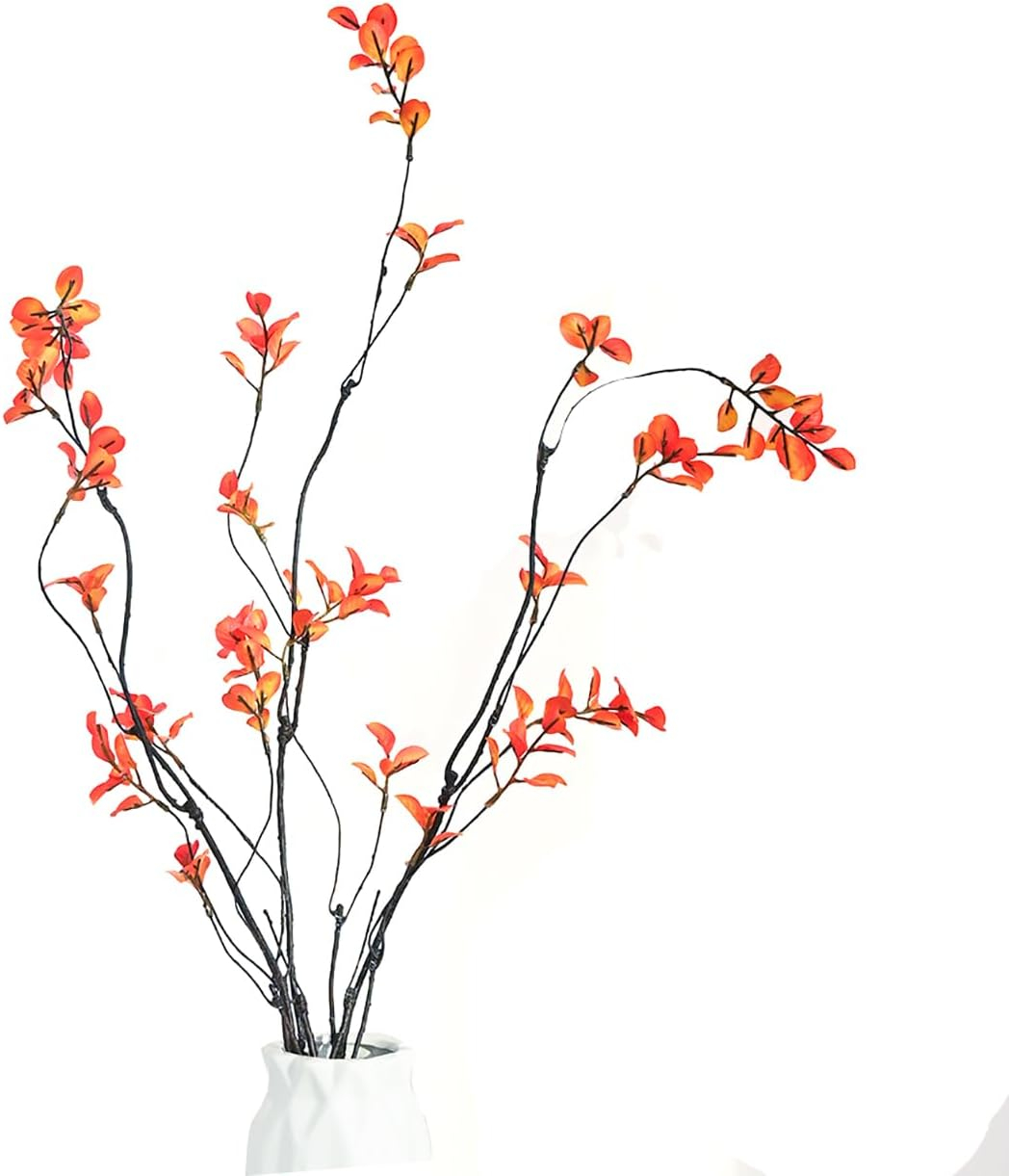 3pcs Artificial Ficus Branches - Lifelike Greenery for Vase | Faux Eucalyptus Banyan Twig Plants for Home, Wedding & Office Decor -