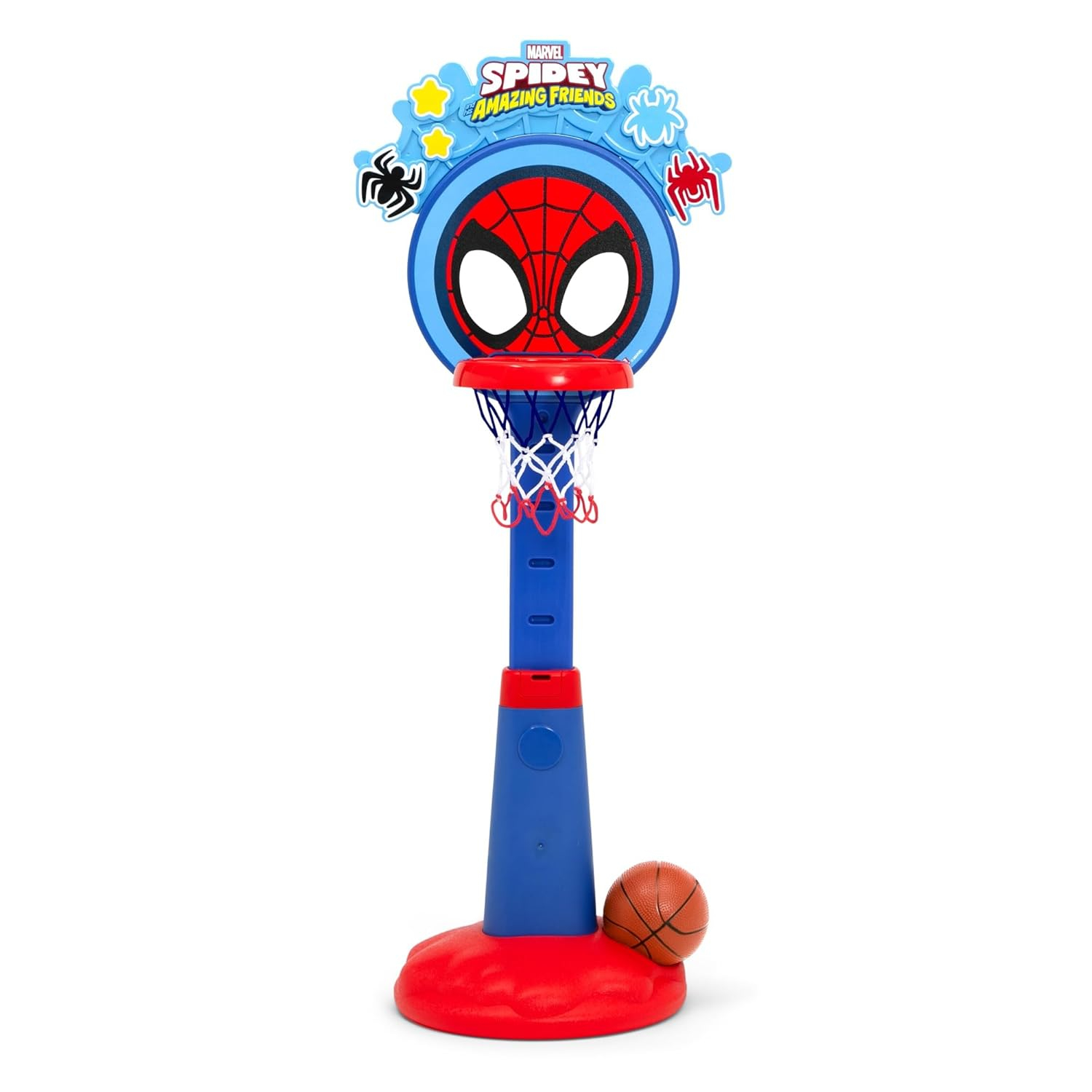 Spidey and His Amazing Friends Plastic Basketball Set by Delta Children – Includes Basketball Hoop, 1 Basketball and Ball Pump