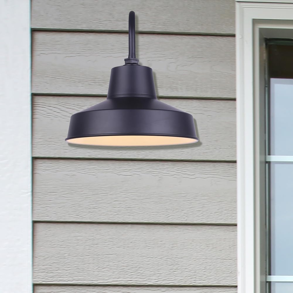 14" Black Metal LED Outdoor Barn Light Sconce