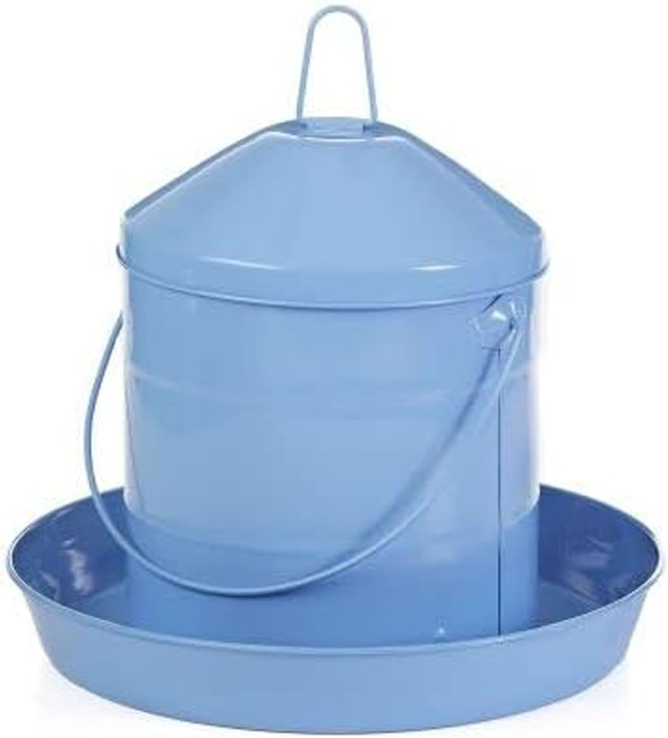 Blue 17 lb Galvanized Automatic Poultry Feeder