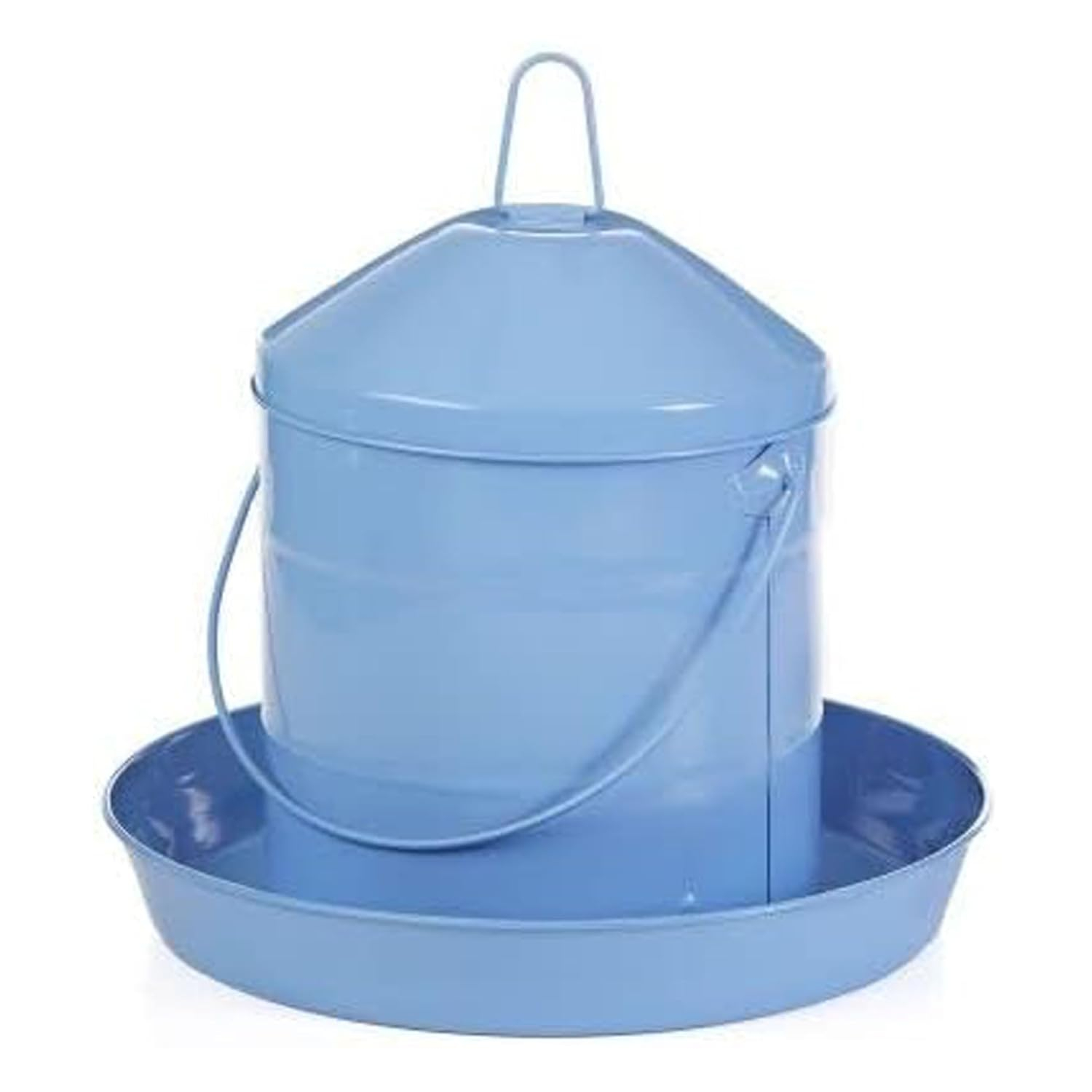 Blue 17 lb Galvanized Automatic Poultry Feeder