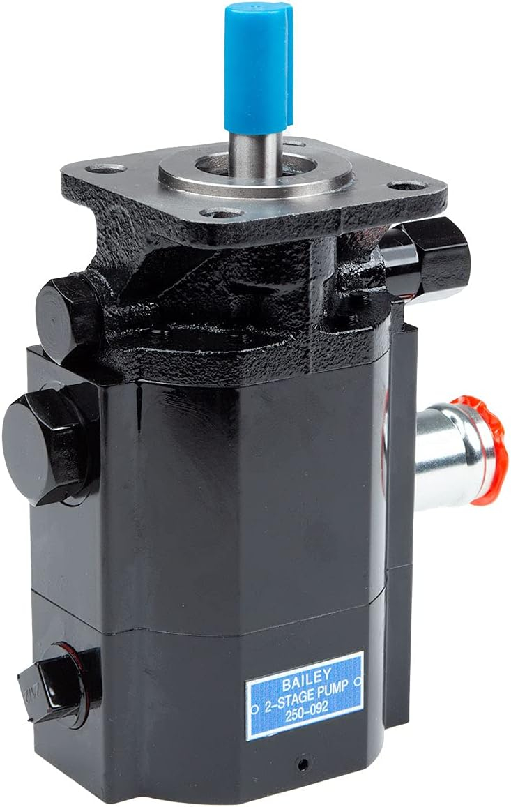 Chief Two-Stage Pump - Compact 2 Stage Hydraulic Log Splitter Pump - Wood Splitter Pumps, 3600 Max RPM, 3045 PSI, 10 GPM, 1” Inlet & 1/2" NPT Outlet Ports, 4 Bolt Flange Mount, Drive Shaft: 1/2 x 1 ½