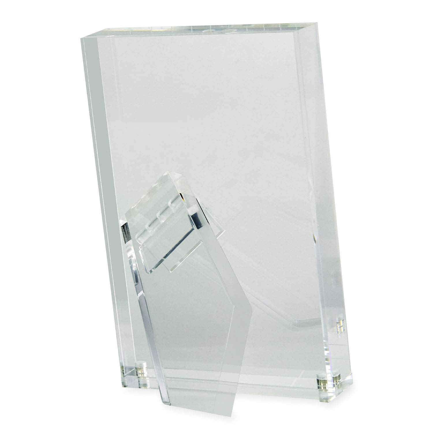 TIZO Design Vertical 4x6 Lucite Picture Frame, Durable 1 Inch Thick Clear Lucite Magnetic Closures, Elegant & Practical Boutique Quality Photo Frame (Multiple Colors Available) (With Gift Box)