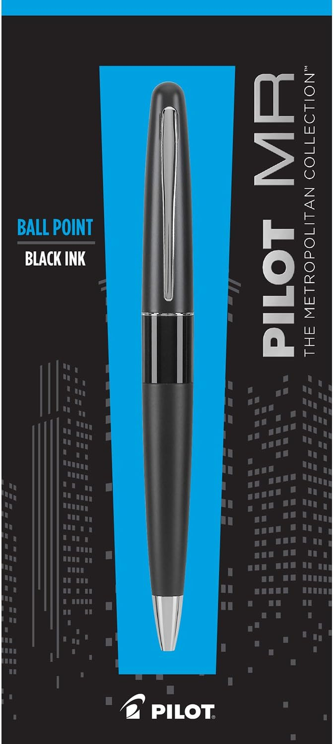 PILOT Metropolitan Collection Ball Point Pen, Assorted Barrel, Classic Design, Medium Point, Black Ink (91310)
