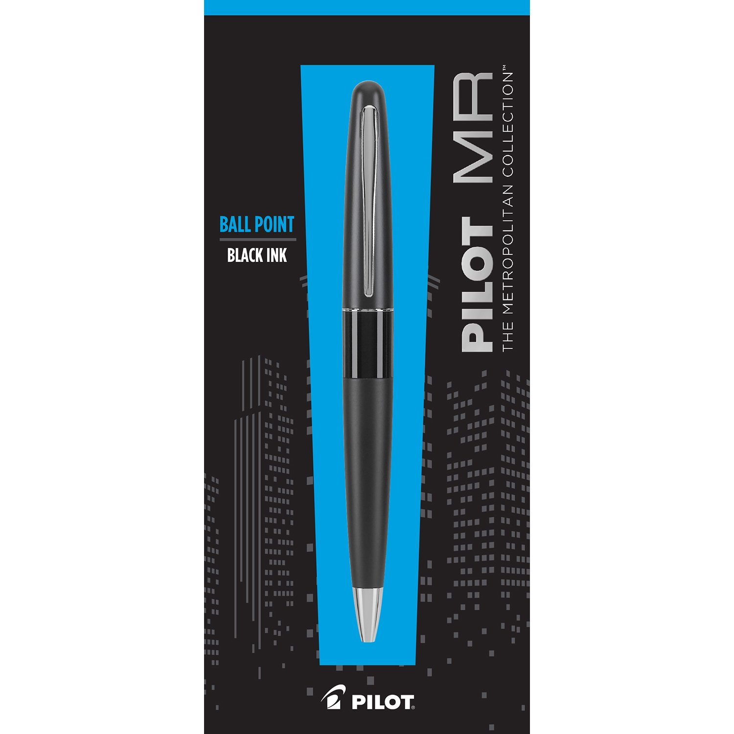 PILOT Metropolitan Collection Ball Point Pen, Assorted Barrel, Classic Design, Medium Point, Black Ink (91310)