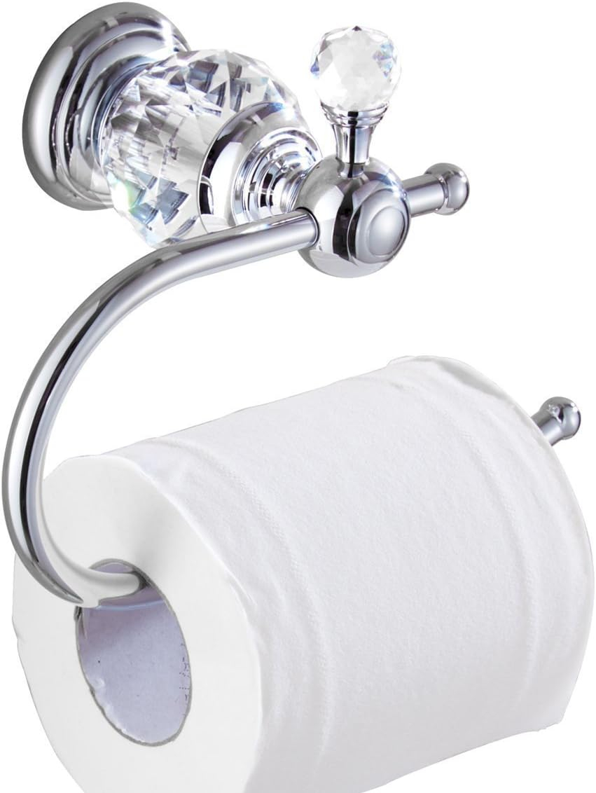 Crystal Series Polished Chrome Brass Toilet Paper Holder