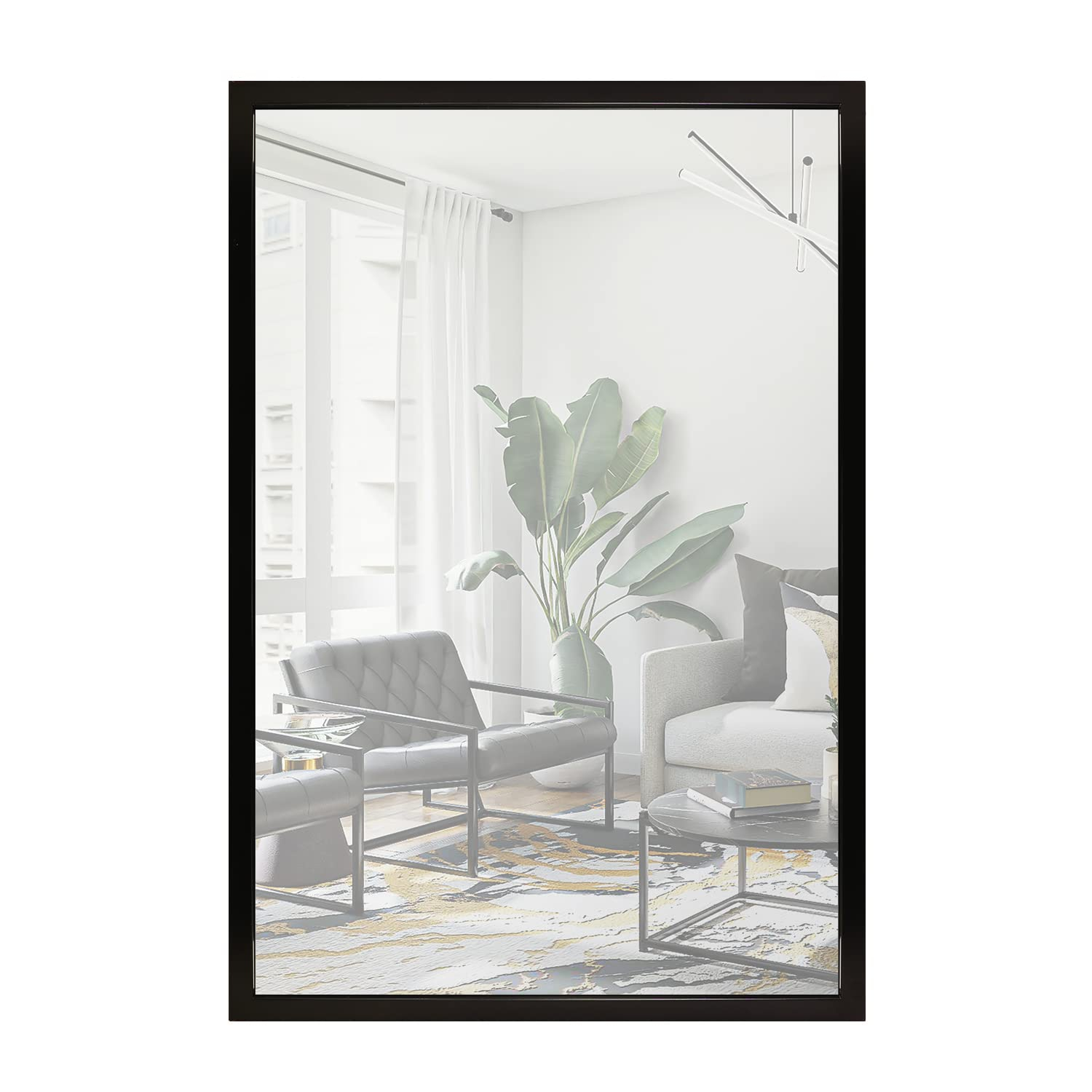 20x30 Black Rectangle Wall Mirror