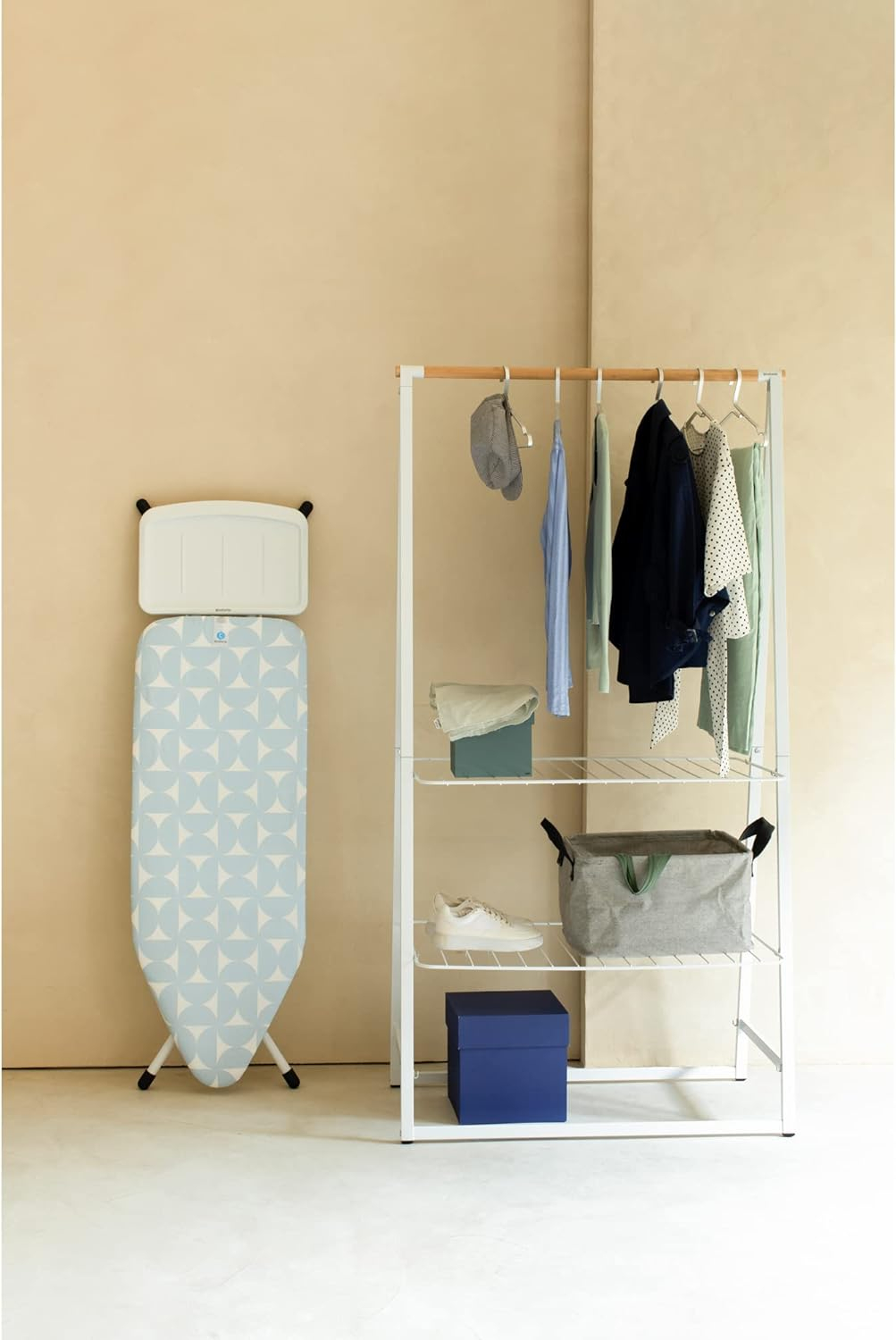 Brabantia Size D (53 x 18 inches) Replacement Ironing Board Cover with Durable Foam Layer (Fresh Breeze) Easy-Fit, 100% Cotton