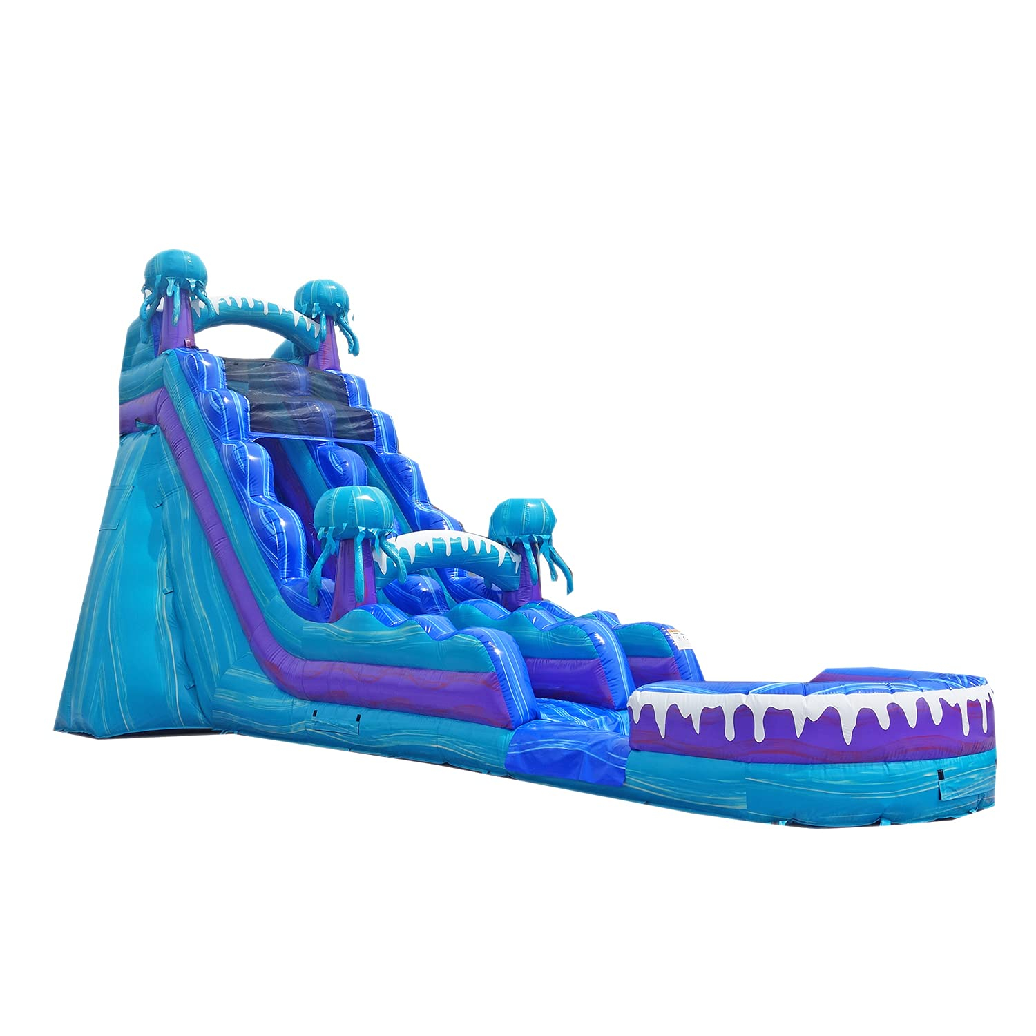 JumpOrange 19’ Electric Commercial Grade Water Slide with Splash Pool for Kids and Adults (with Blower), Outdoor Indoor, Wet Dry Use, Tall Inflatable