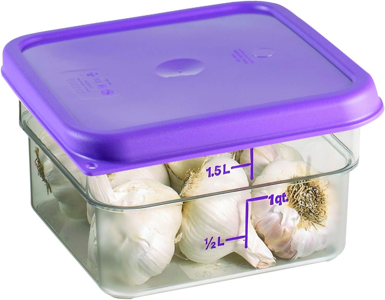 Clear 2-Quart Allergen-Free Plastic Food Container