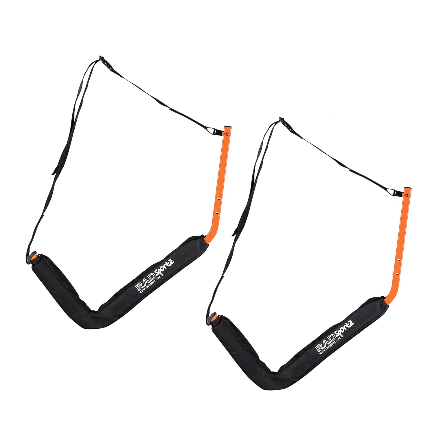 Kayak Storage System - Set of 2 Wall Mount Storage Hangers - 150lb Capacity Rack for Kayaks, Surfboards, Canoes, or Snowboards by Rad Sportz (Orange)