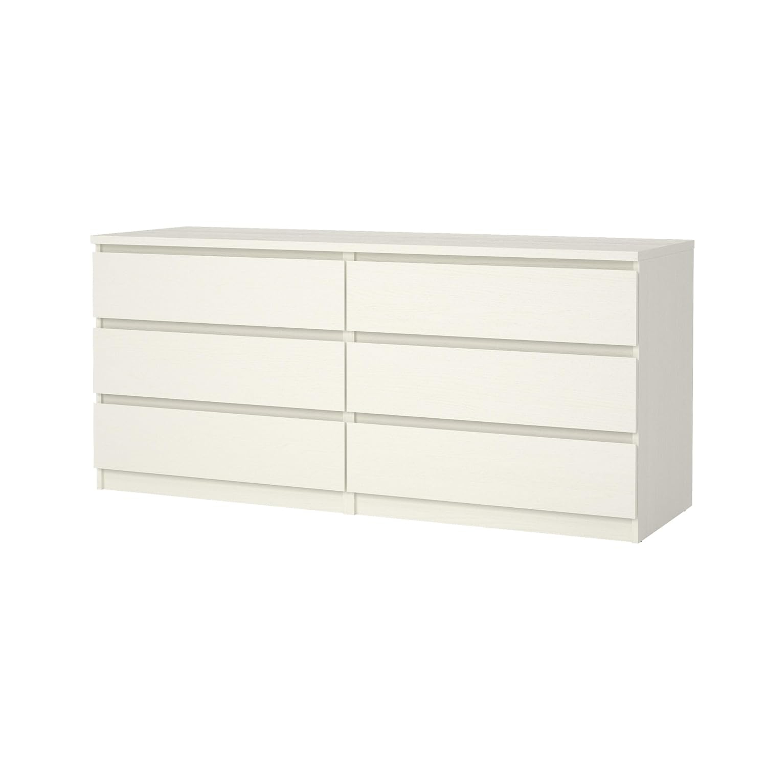 Tvilum Scottsdale 6 Drawer Double Dresser for Adults, White Woodgrain
