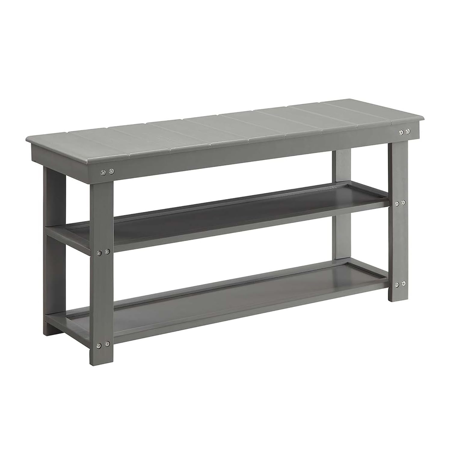Convenience Concepts Oxford Utility Mudroom Entryway Bench in Gray Wood Finish