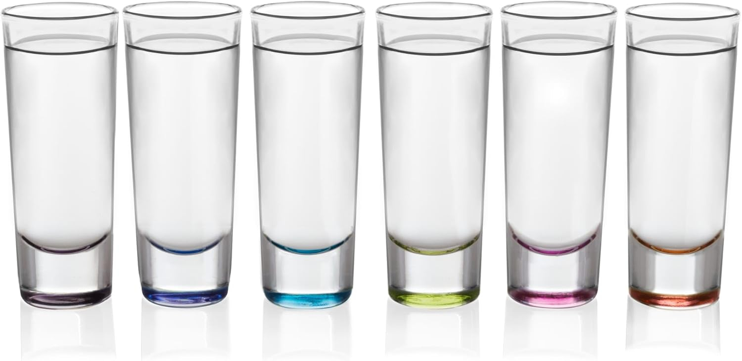 Libbey Troyano Multi-Color Shooter Glasses, Set of 6
