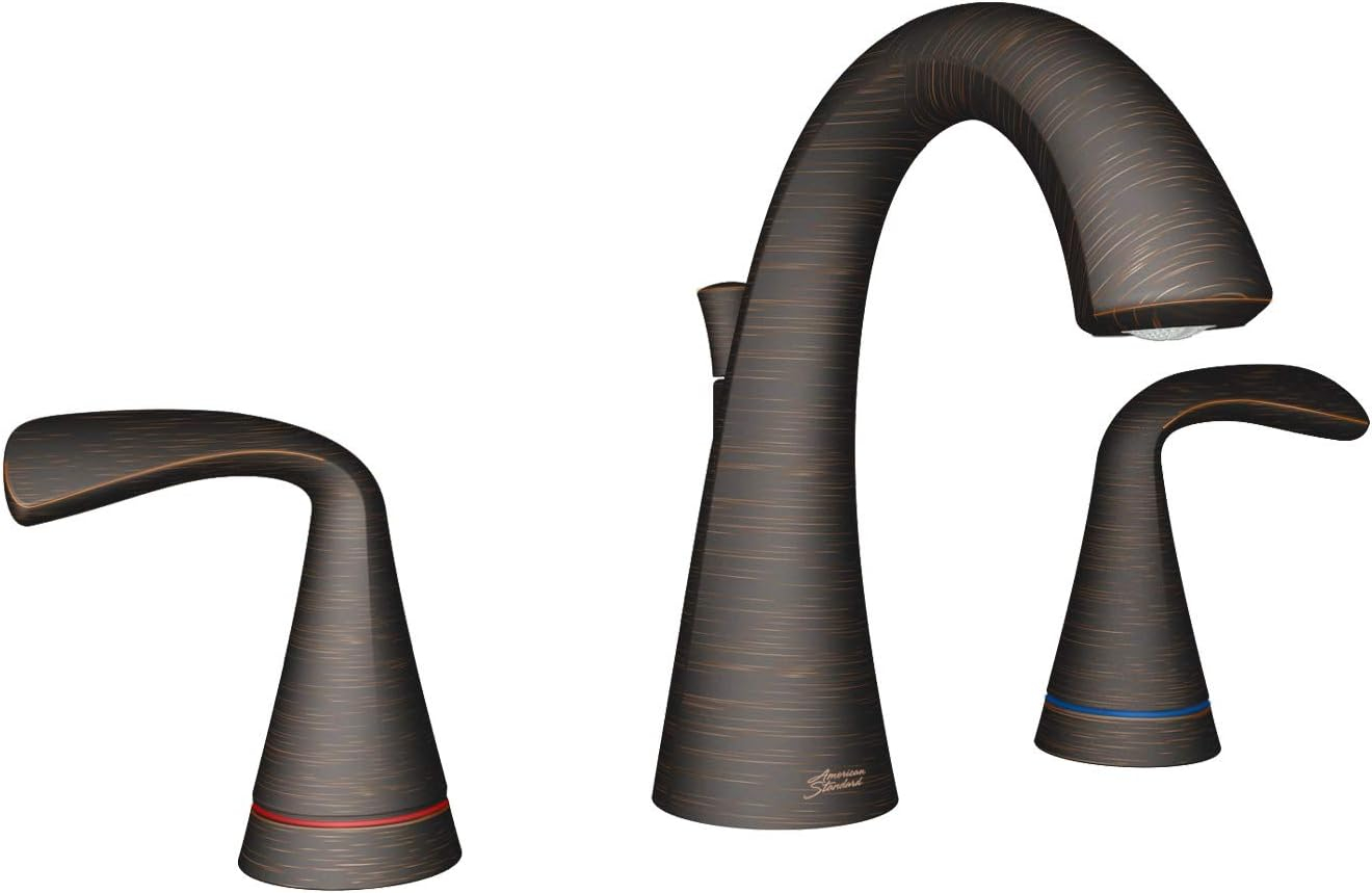 Fluent Satin Nickel Double Handle Widespread Bathroom Faucet
